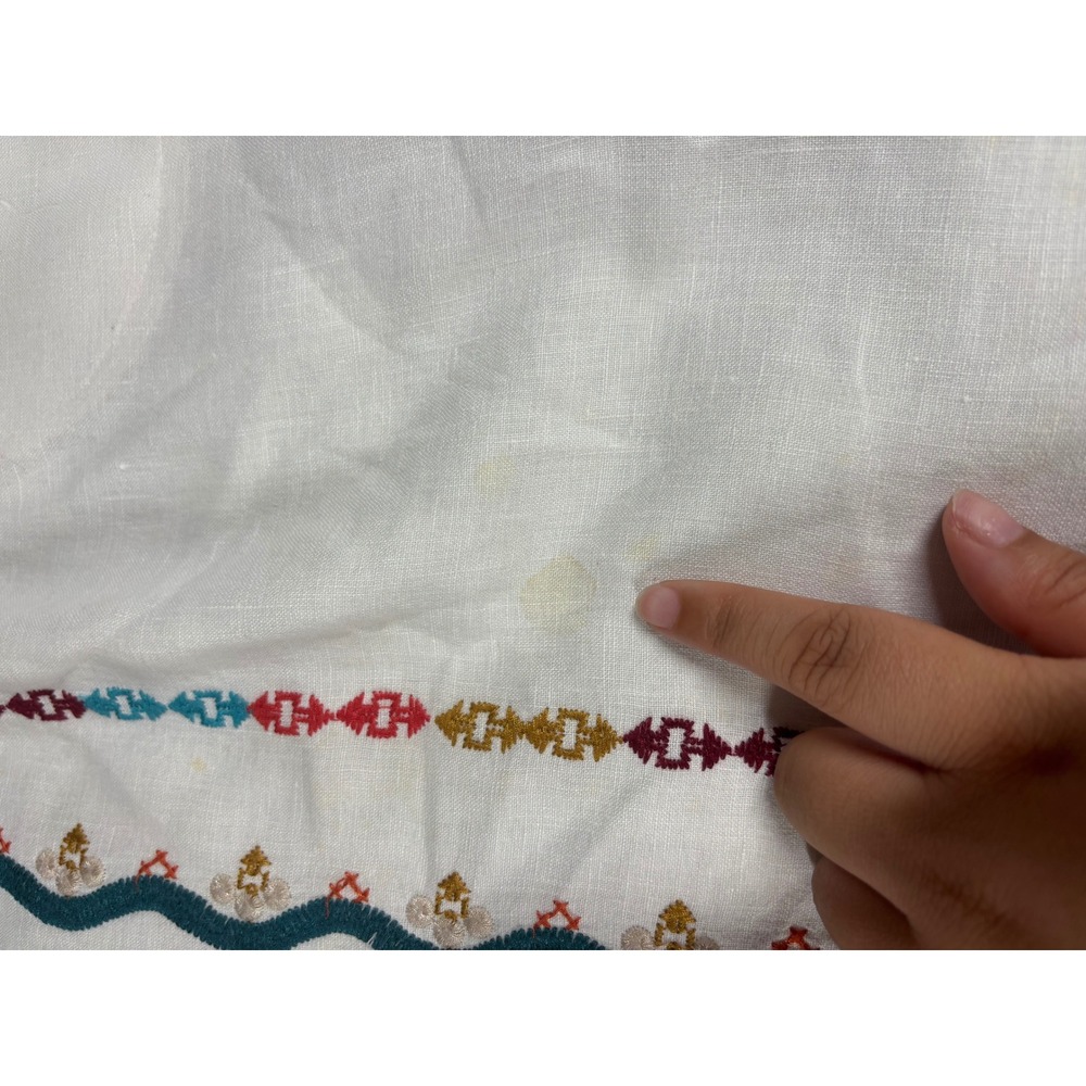 Johnny Was White Embroidered Linen Tunic Dress XXL Long Sleeve Boho Pockets - Picture 2 of 14